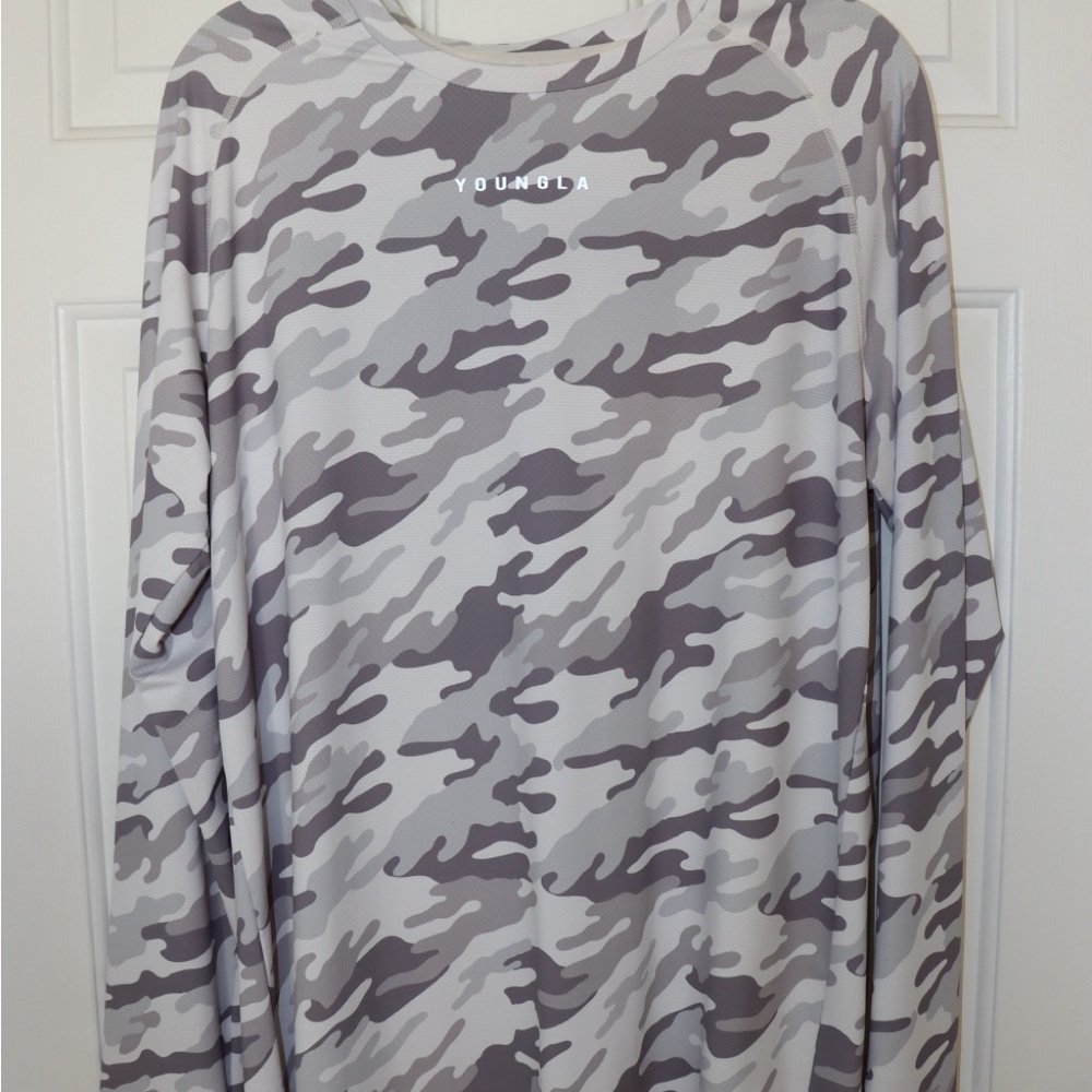 YoungLA Men's Camouflage Long Sleeve Shirt - Gray